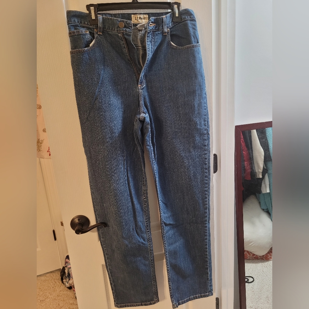 L.L. Bean Original Fit Relaxed Fit Jeans Women Size 12 Tall Jeans Cotton